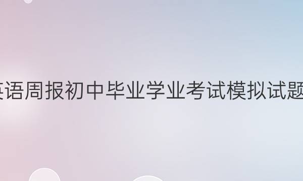 2022英语周报初中毕业学业考试模拟试题六答案