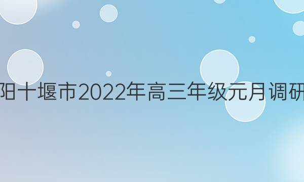 金太阳十堰市2022年高三年级元月调研考试(22-11-232C)地理试题答案