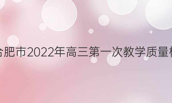 [合肥一模]安徽省合肥市2022年高三第一次教学质量检测理科数学答案