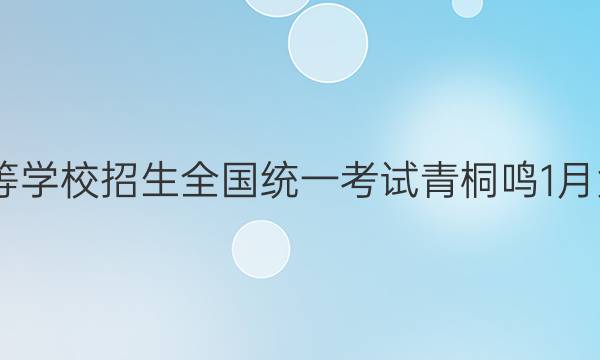 2022届普通高等学校招生全国统一考试 青桐鸣1月大联考英语答案
