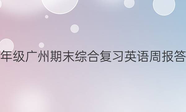 九年级广州期末综合复习英语周报 答案