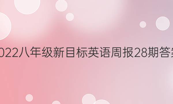 2022八年级新目标英语周报 28期答案