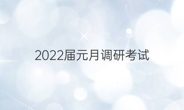 2022届元月调研考试(T)化学答案