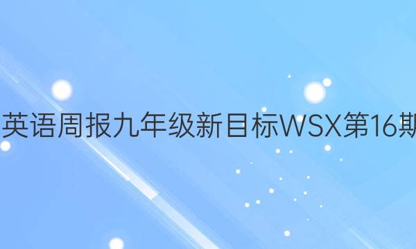 2022英语周报九年级新目标WSX第16期答案