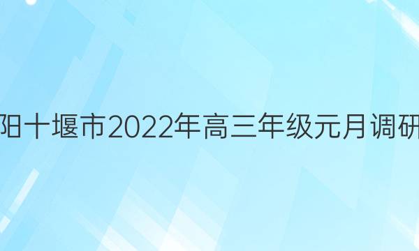金太阳十堰市2022年高三年级元月调研考试(22-11-232C)数学答案