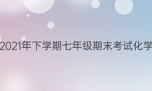 淮阳中学2021年下学期七年级期末考试化学试题答案