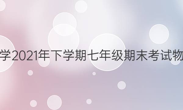 淮阳中学2021年下学期七年级期末考试物理答案