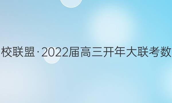 天壹名校联盟·2022届高三开年大联考数学答案