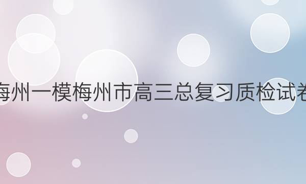 [梅州一模]梅州市高三总复习质检试卷(2022..2)地理答案