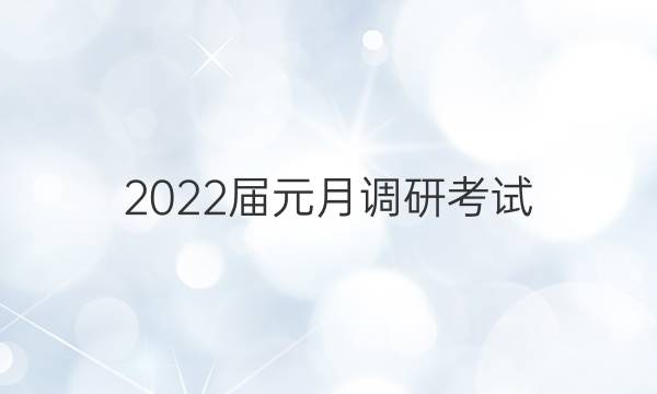 2022届元月调研考试(Y)化学答案