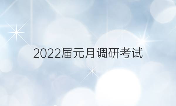 2022届元月调研考试(Y)数学答案