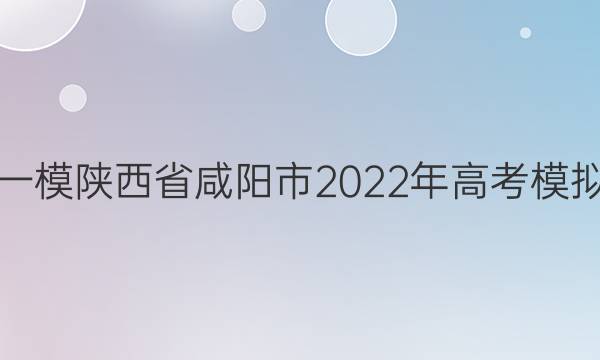 [咸阳一模]陕西省咸阳市2022年高考模拟检测(一)1物理答案