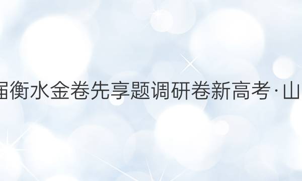 2022届衡水金卷先享题 调研卷 新高考·山东 化学(四)4答案