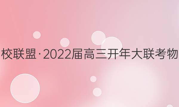 天壹名校联盟·2022届高三开年大联考物理答案