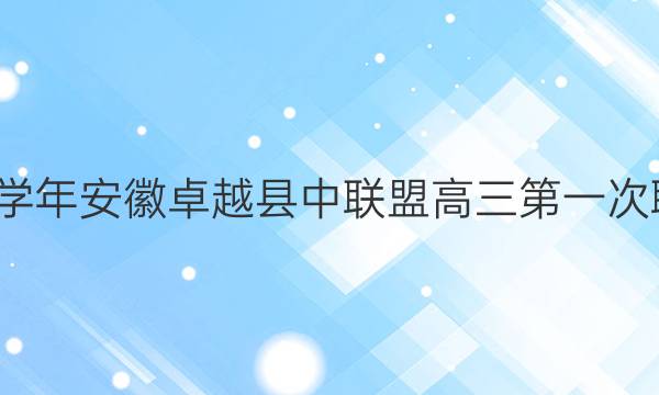 2021-2022学年安徽卓越县中联盟高三第一次联考英语答案