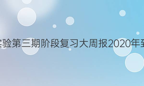 八年级新目标实验第三期阶段复习大周报2020年到2021学年答案