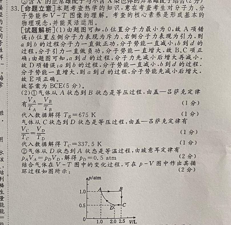 全国100所名校最新高考模拟卷2022理综十答案