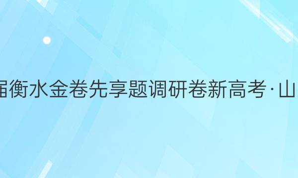 2022届衡水金卷先享题 调研卷 新高考·山东 物理(四)4答案