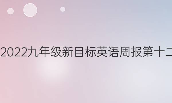 2022-2022九年级新目标英语周报第十二期答案