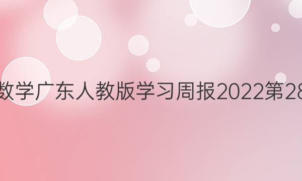 七年级数学广东人教版学习周报2022第28期答案