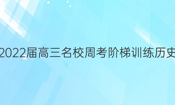 2022届高三名校周考阶梯训练 历史(十二)12试题答案
