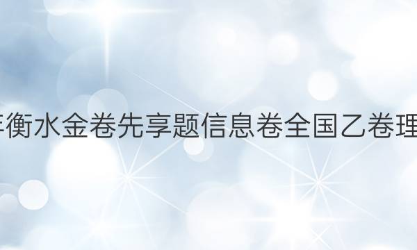 2020年衡水金卷先享题信息卷全国乙卷理数答案