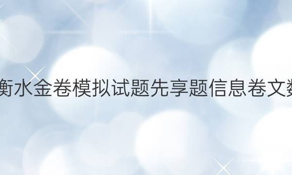 2022年衡水金卷模拟试题先享题信息卷文数二答案