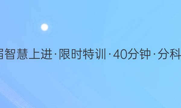 2022届智慧上进·限时特训·40分钟·分科模拟卷(一)1物理答案