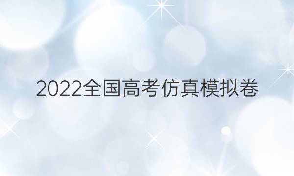 2022全国高考仿真模拟卷(六)6文科数学试题答案