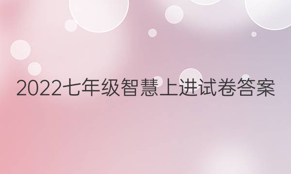 2022七年级智慧上进试卷答案