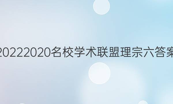 20222020名校学术联盟理宗六答案
