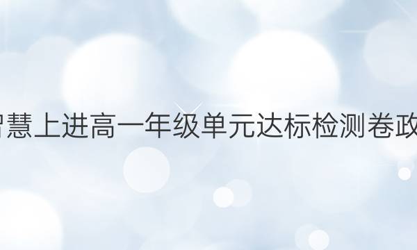2022智慧上进高一年级单元达标检测卷政治答案