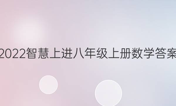 2022智慧上进八年级上册数学答案