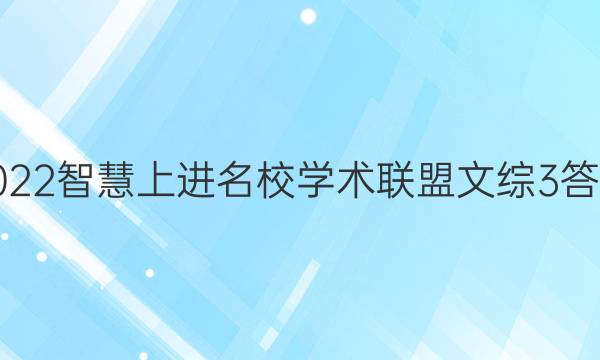 2022智慧上进名校学术联盟文综3答案