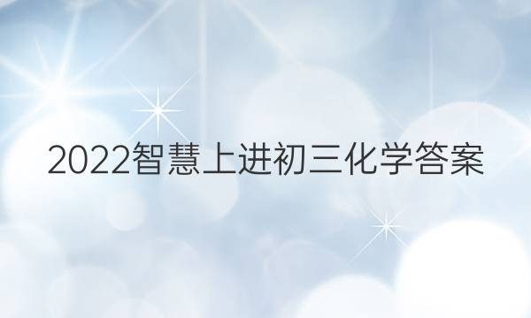 2022智慧上进初三化学答案