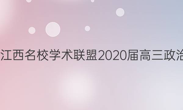 2022江西名校学术联盟2020届高三政治答案