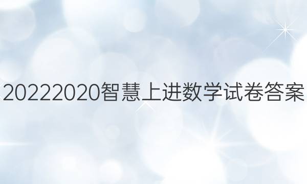 20222020智慧上进数学试卷答案