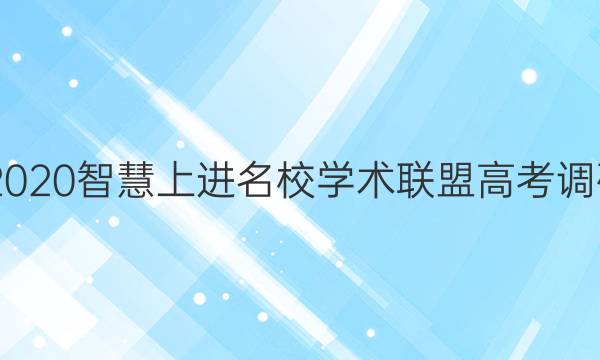 20222020智慧上进名校学术联盟高考调研答案