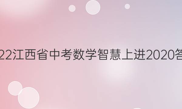 2022江西省中考数学智慧上进2020答案