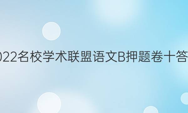 2022名校学术联盟语文B押题卷十答案