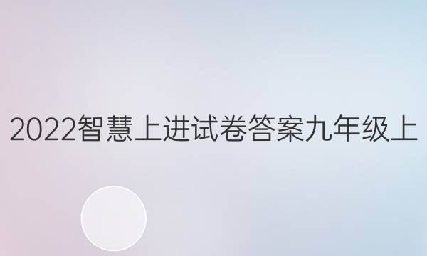 2022智慧上进试卷答案九年级上