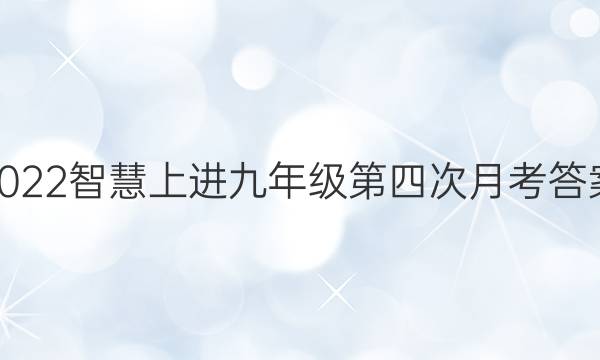 2022智慧上进九年级第四次月考答案