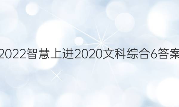 2022智慧上进2020文科综合6答案