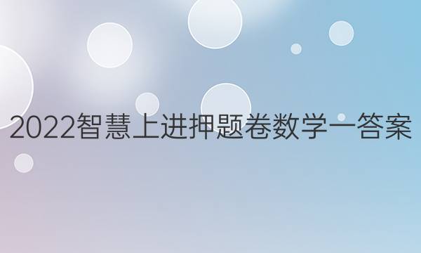 2022智慧上进押题卷数学一答案