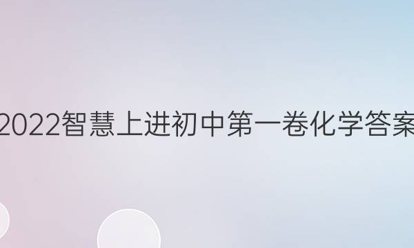 2022智慧上进初中第一卷化学答案