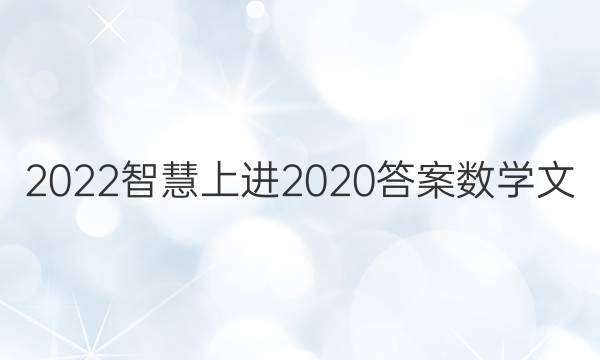2022智慧上进2020答案数学文
