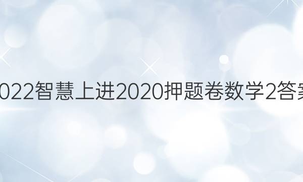 2022智慧上进2020押题卷数学2答案