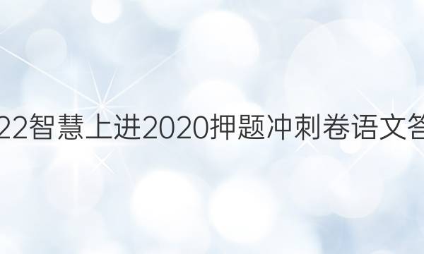 2022智慧上进2020押题冲刺卷语文答案