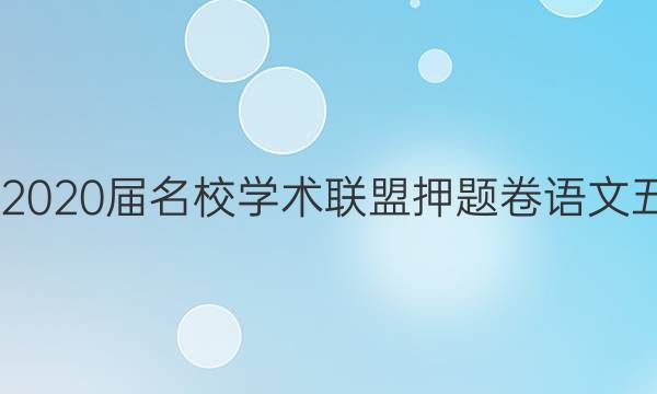 20222020届名校学术联盟押题卷语文五答案