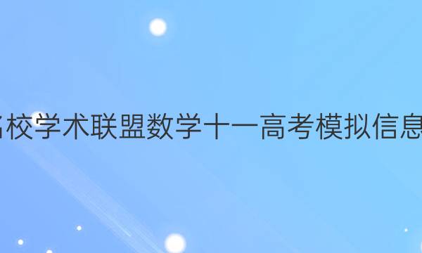 2022名校学术联盟数学十一高考模拟信息卷答案